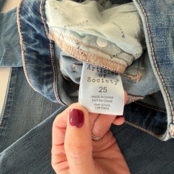 NWT Articles of Society - Blue High Rise Flare Denim Jeans - Size 25 - New - Picture 6 of 11